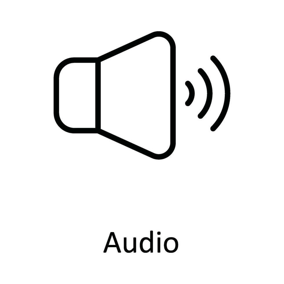 Audio Vector outline Icon Design illustration. Education Symbol on White background EPS 10 File