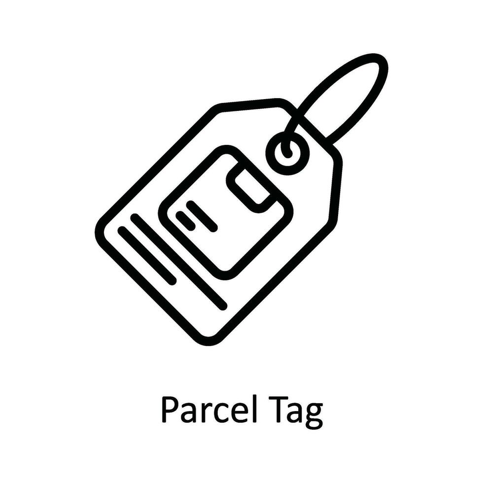 Parcel Tag Vector   outline Icon Design illustration. Shipping and delivery Symbol on White background EPS 10 File