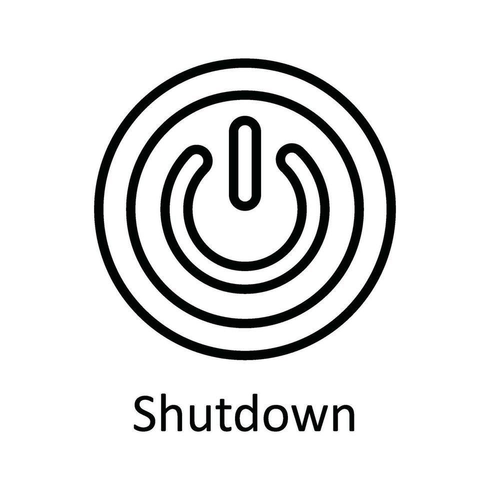 Shutdown Vector   outline Icon Design illustration. Multimedia Symbol on White background EPS 10 File