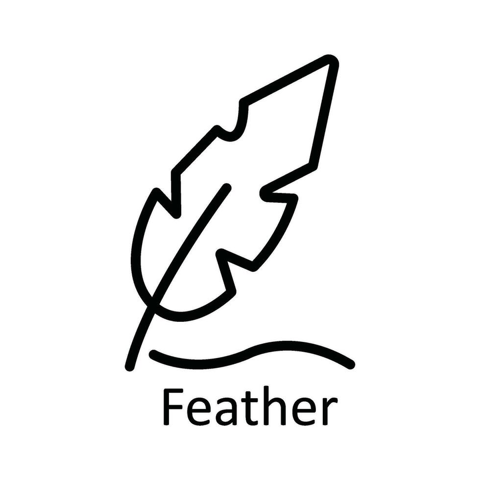 Feather Vector outline Icon Design illustration. Education Symbol on White background EPS 10 File