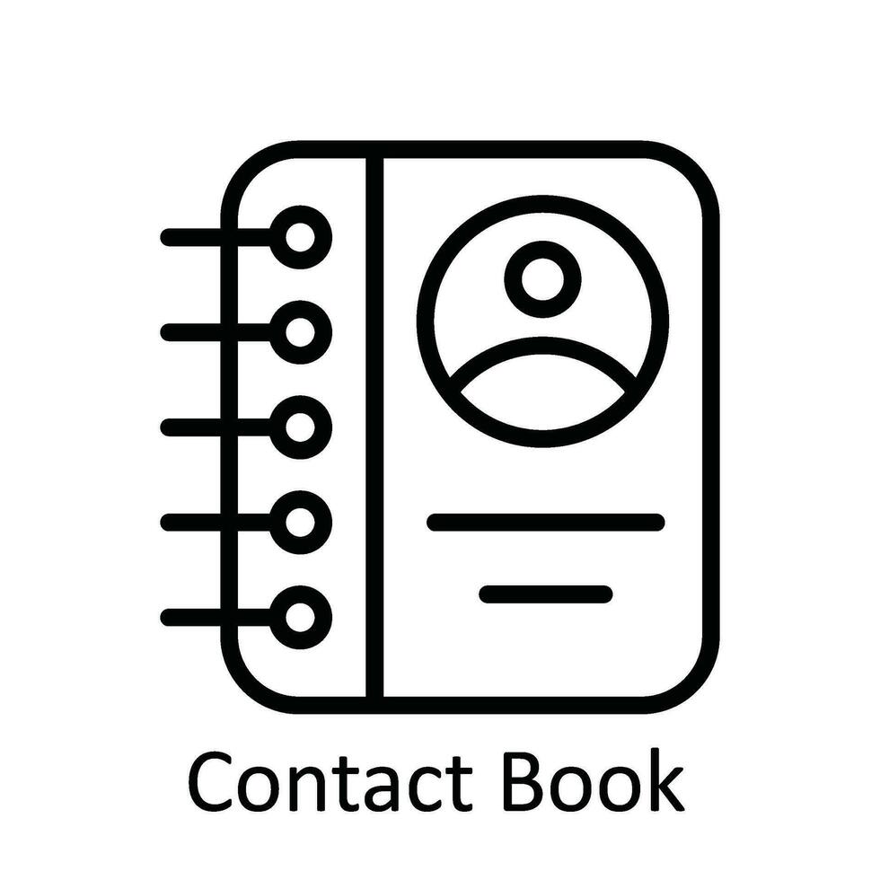 contacto libro vector contorno icono diseño ilustración. usuario interfaz símbolo en blanco antecedentes eps 10 archivo