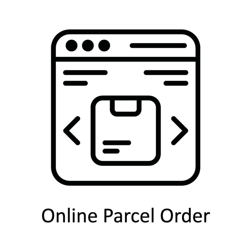 Online Parcel Order Vector   outline Icon Design illustration. Shipping and delivery Symbol on White background EPS 10 File