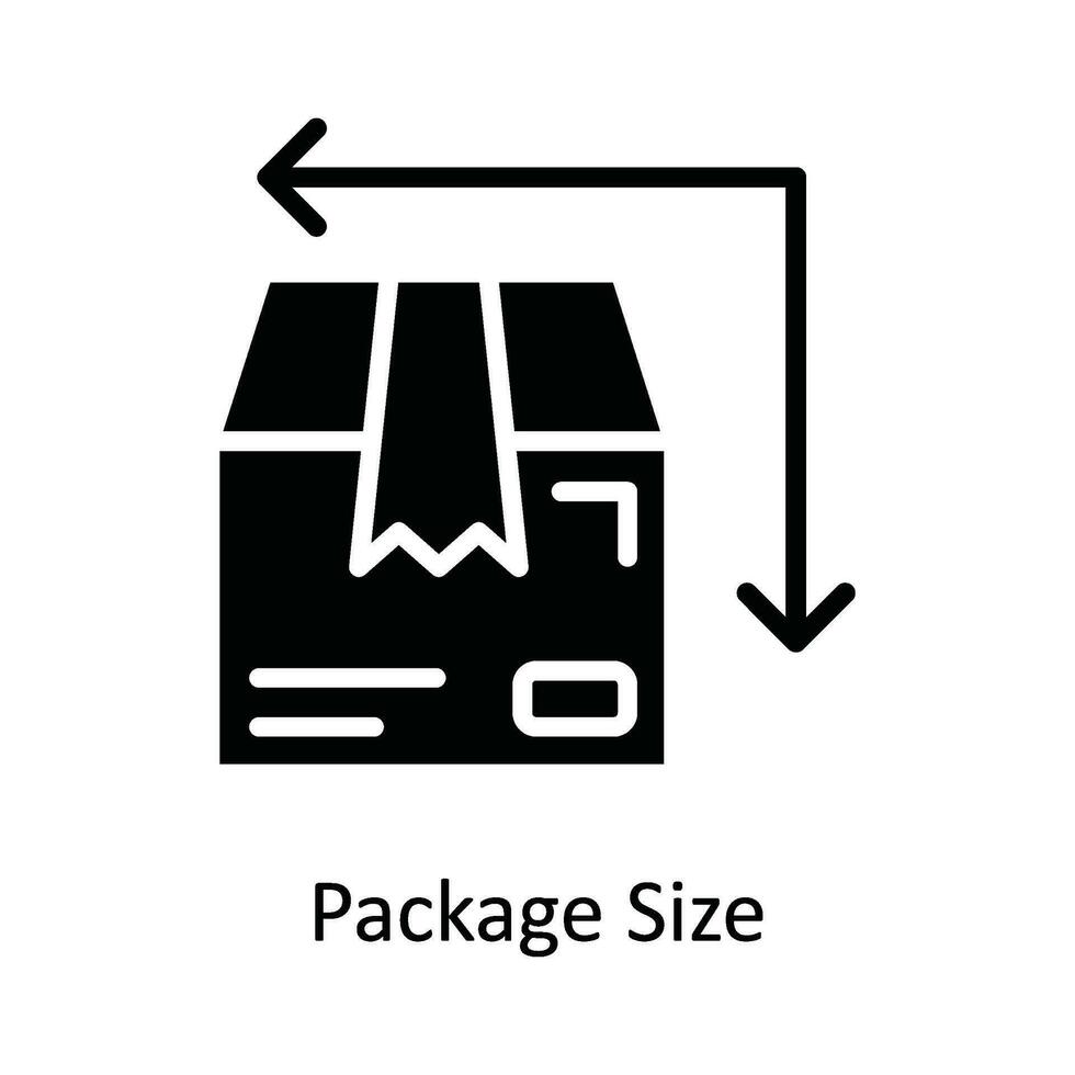 Package Size Vector   Solid Icon Design illustration. Shipping and delivery Symbol on White background EPS 10 File