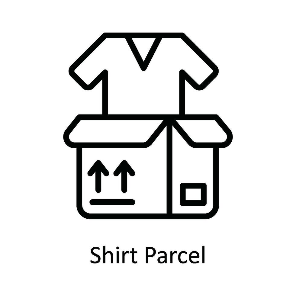 Shirt Parcel Vector   outline Icon Design illustration. Shipping and delivery Symbol on White background EPS 10 File