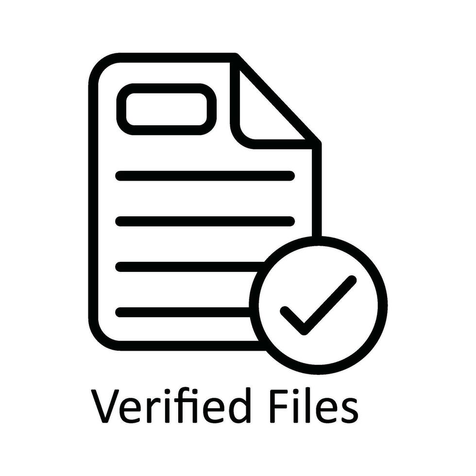 Verified Files Vector  outline Icon Design illustration. User interface Symbol on White background EPS 10 File