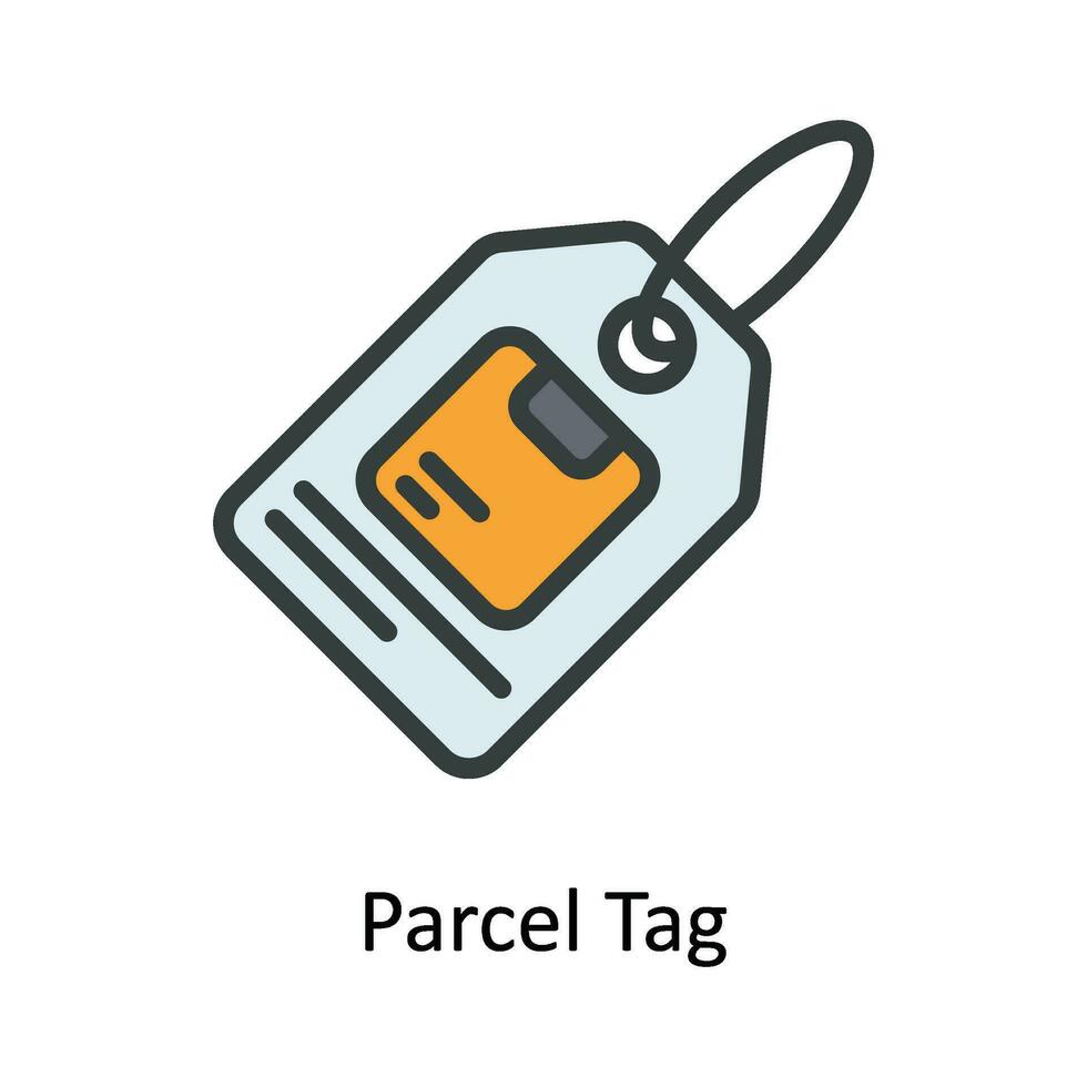 Parcel Tag Vector  Fill outline Icon Design illustration. Shipping and delivery Symbol on White background EPS 10 File