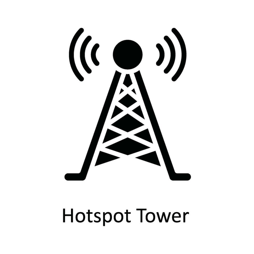 Hotspot Tower Vector   solid Icon Design illustration. Multimedia Symbol on White background EPS 10 File