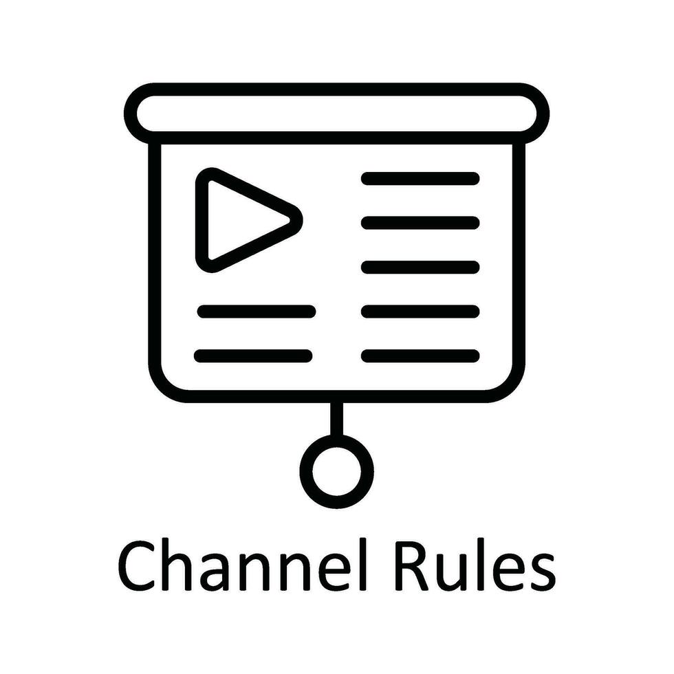 Channel Rules Vector  outline Icon Design illustration. Online streaming Symbol on White background EPS 10 File