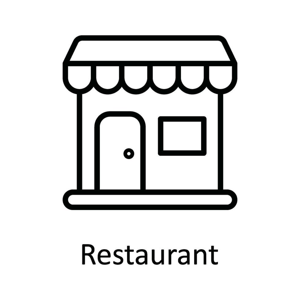 Restaurant Vector outline Icon Design illustration. Food and Drinks Symbol on White background EPS 10 File