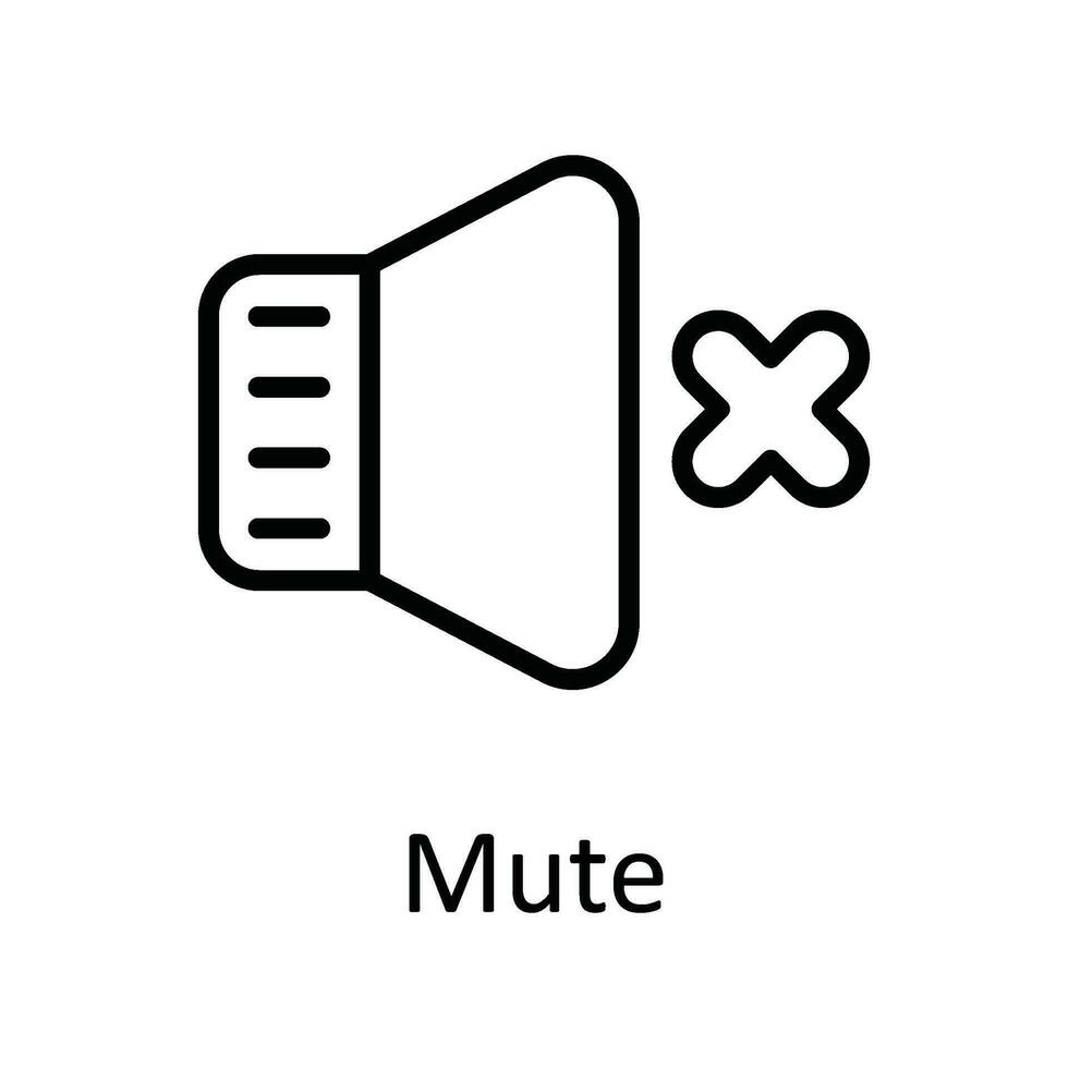 Mute Vector   outline Icon Design illustration. Multimedia Symbol on White background EPS 10 File