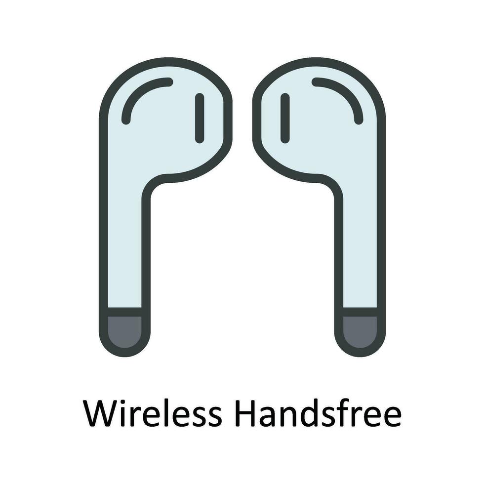 Wireless Hand free Vector  Fill outline Icon Design illustration. Multimedia Symbol on White background EPS 10 File