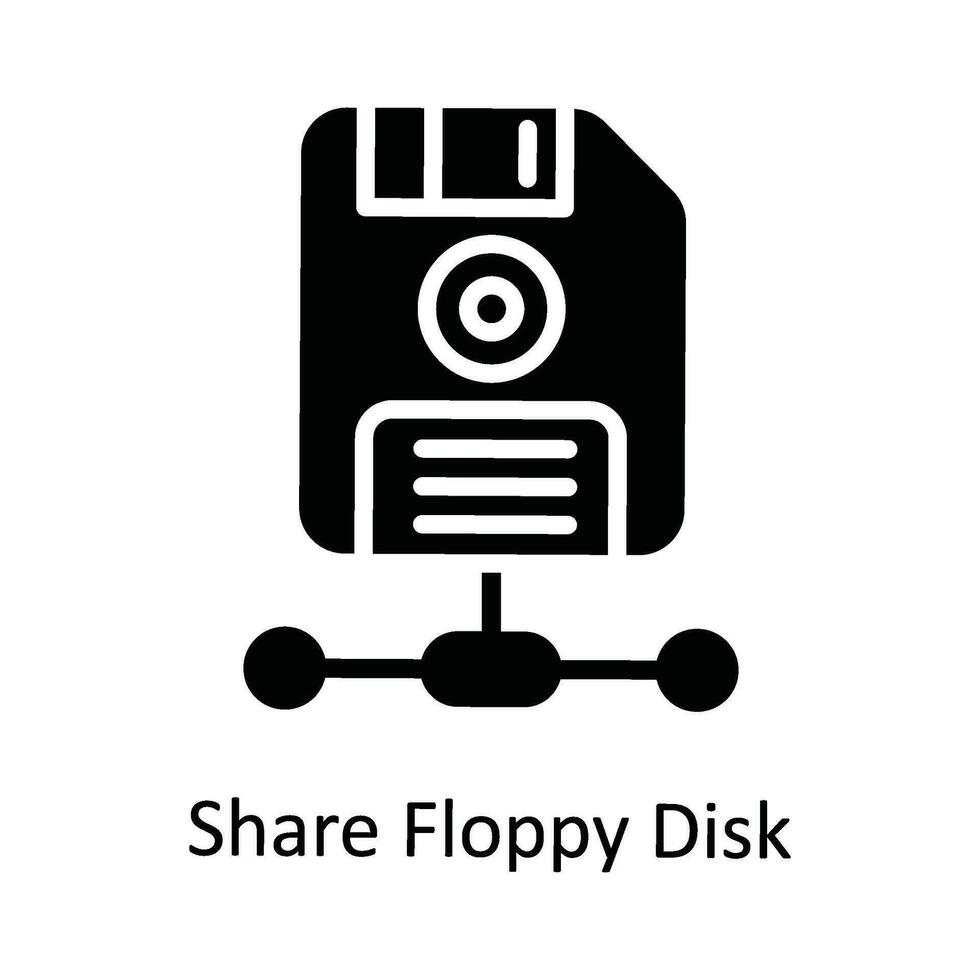 Share Floppy Disk  Vector Solid  Icon Design illustration. Network and communication Symbol on White background EPS 10 File