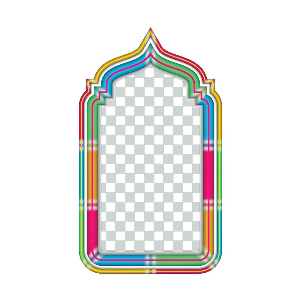 Minimalist Islamic Vector Frame Border Contemporary and Colorful Design