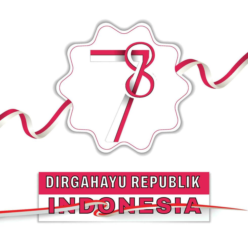 longevidad república de Indonesia 78º independiente día vector