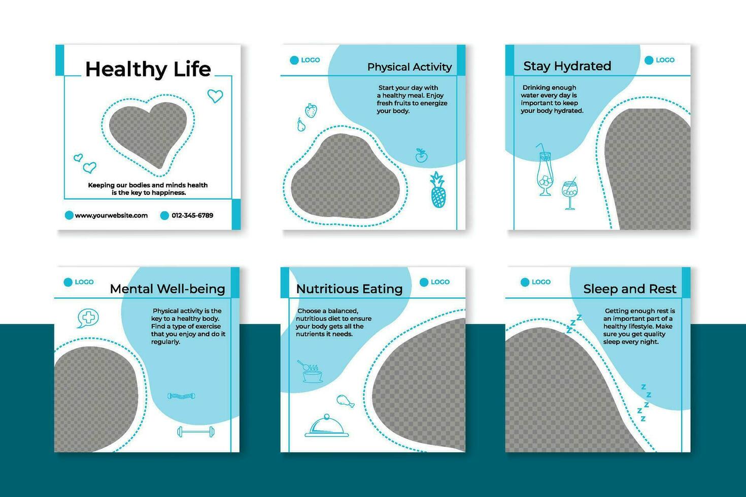 Healthy Instagram Post Template vector