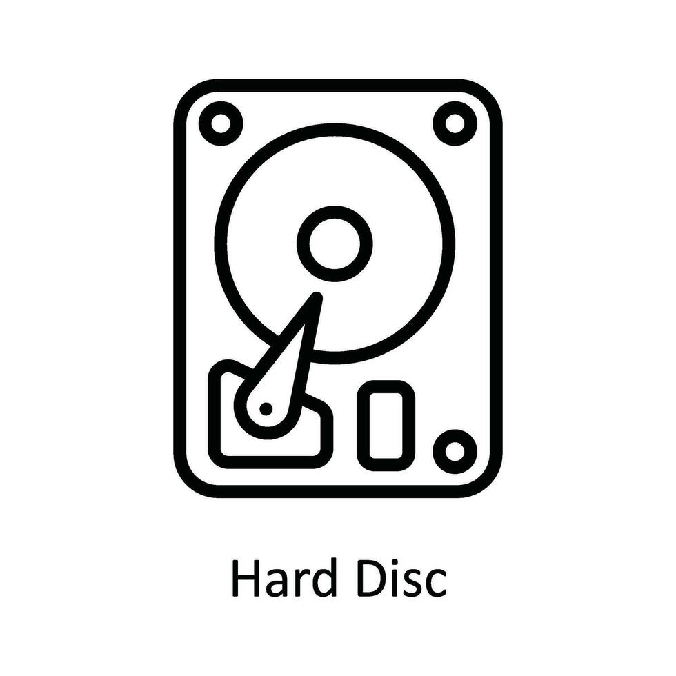 Hard Disc  Vector  outline Icon Design illustration. Network and communication Symbol on White background EPS 10 File