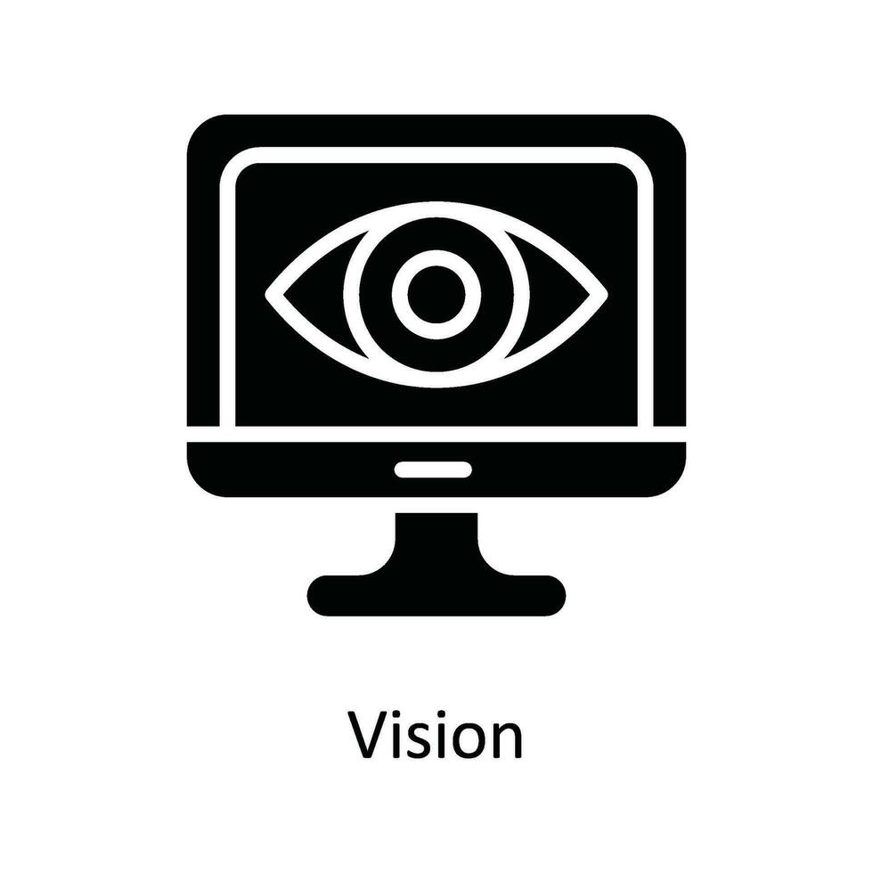 visión vector sólido icono diseño ilustración. ciber seguridad símbolo en blanco antecedentes eps 10 archivo