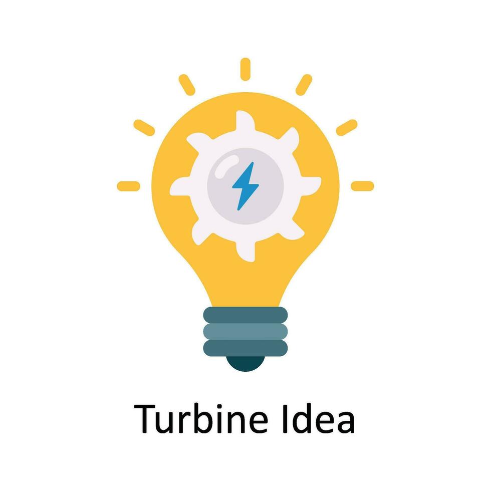 Turbine Idea Vector Flat Icon Design illustration. Nature and ecology Symbol on White background EPS 10 File