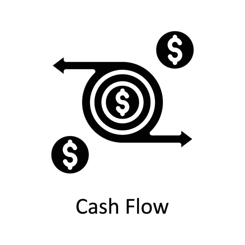 Cash Flow Vector    Solid  Icon Design illustration. Digital Marketing  Symbol on White background EPS 10 File