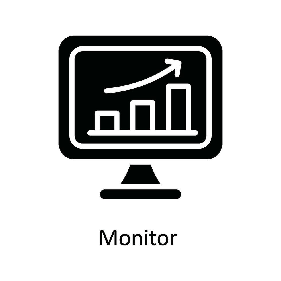 monitor vector sólido icono diseño ilustración. multimedia símbolo en blanco antecedentes eps 10 archivo