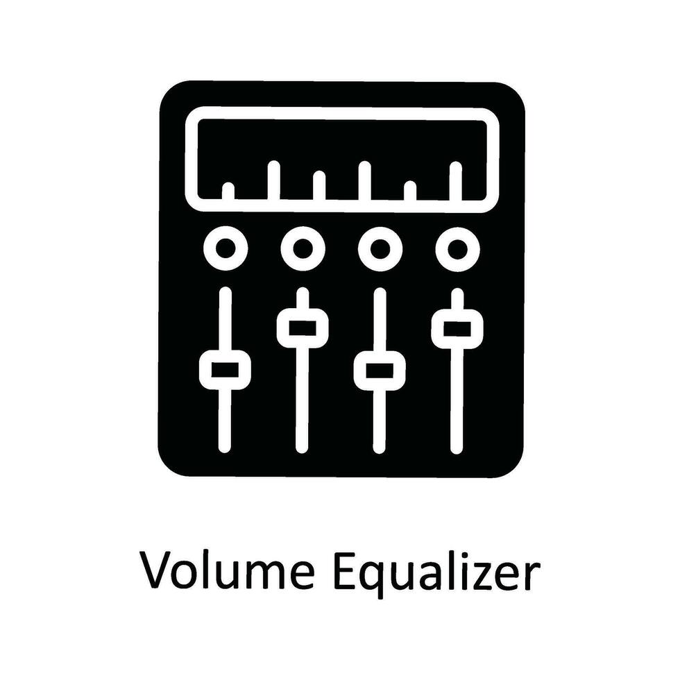 Volume Equalizer  Vector Solid  Icon Design illustration. Network and communication Symbol on White background EPS 10 File