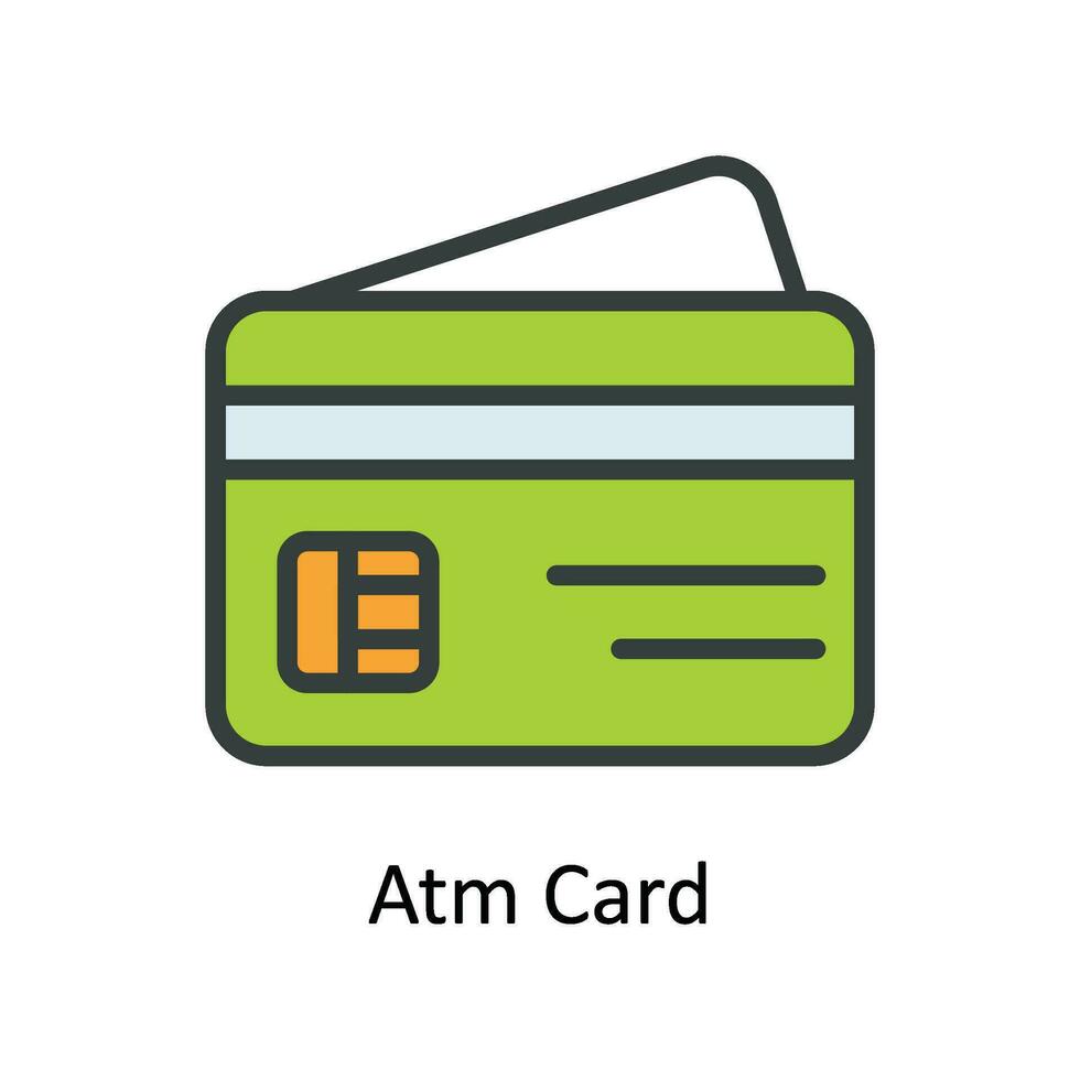 Atm Card Vector  Fill outline Icon Design illustration. Shipping and delivery Symbol on White background EPS 10 File