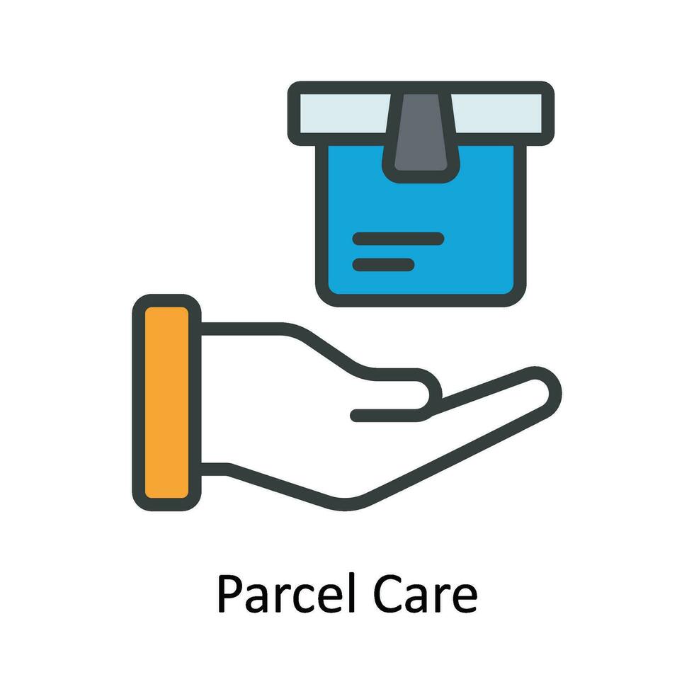 Parcel Care Vector  Fill outline Icon Design illustration. Shipping and delivery Symbol on White background EPS 10 File