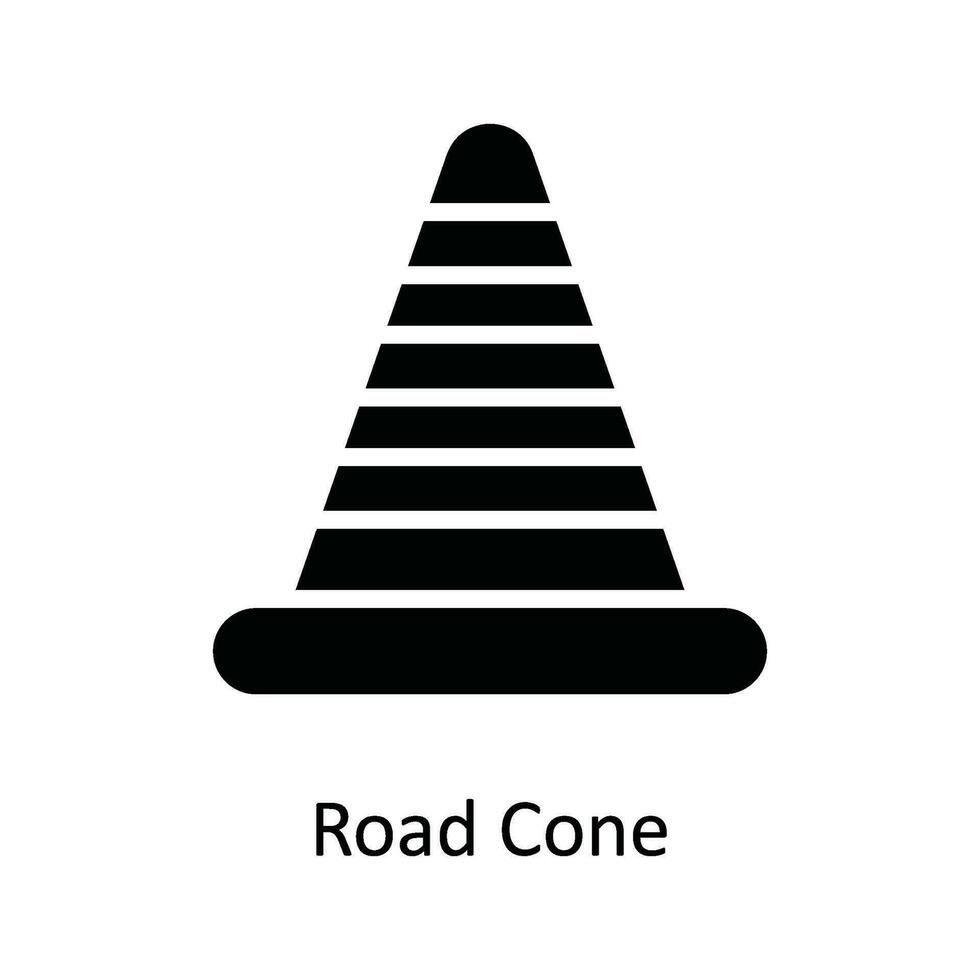 Road Cone Vector  solid Icon Design illustration. Cyber security  Symbol on White background EPS 10 File