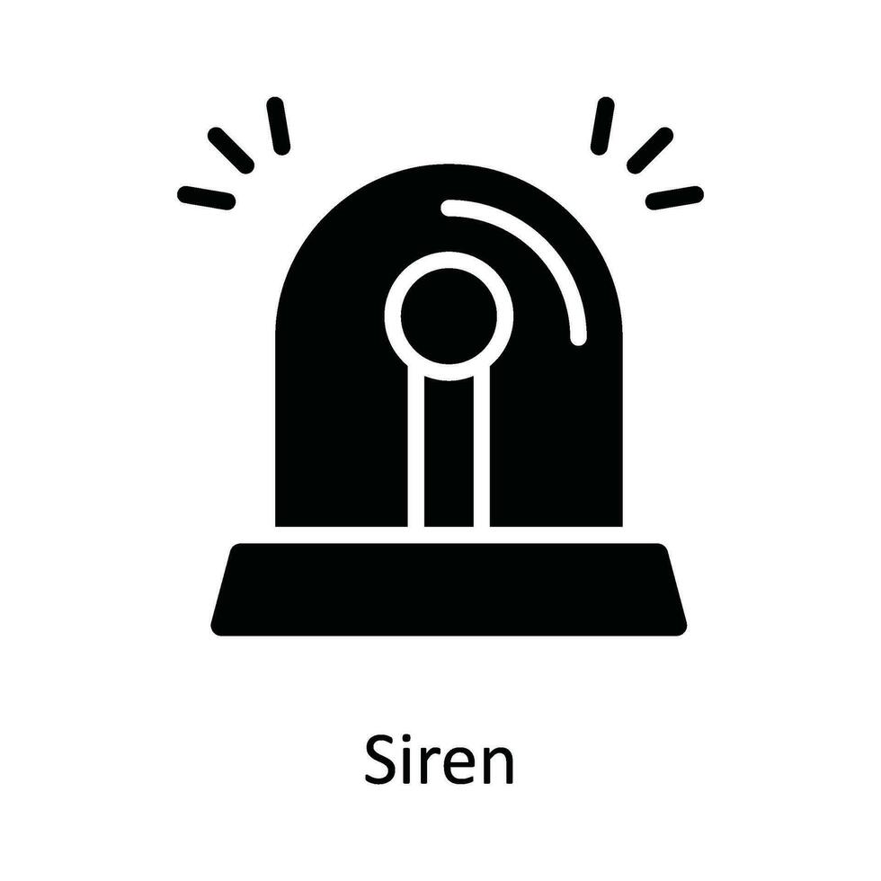 Siren Vector  solid Icon Design illustration. Cyber security  Symbol on White background EPS 10 File