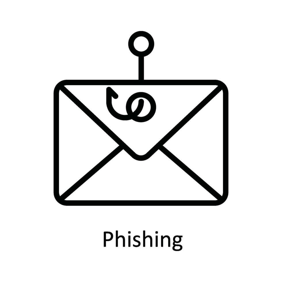 Phishing  Vector  outline Icon Design illustration. Cyber security  Symbol on White background EPS 10 File