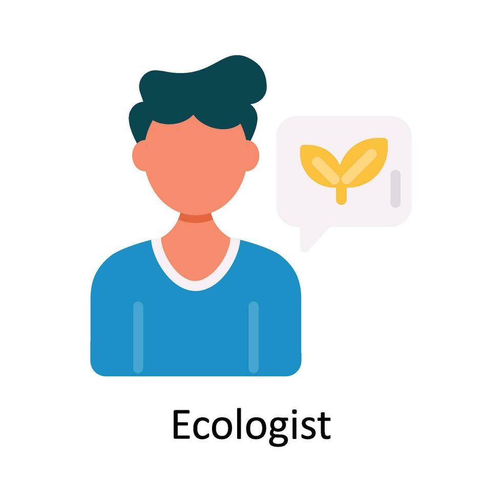 Ecologist Vector Flat Icon Design illustration. Nature and ecology Symbol on White background EPS 10 File