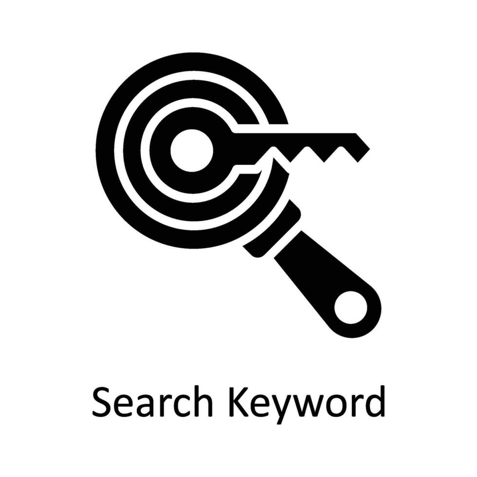 Search Keyword Vector    Solid  Icon Design illustration. Digital Marketing  Symbol on White background EPS 10 File