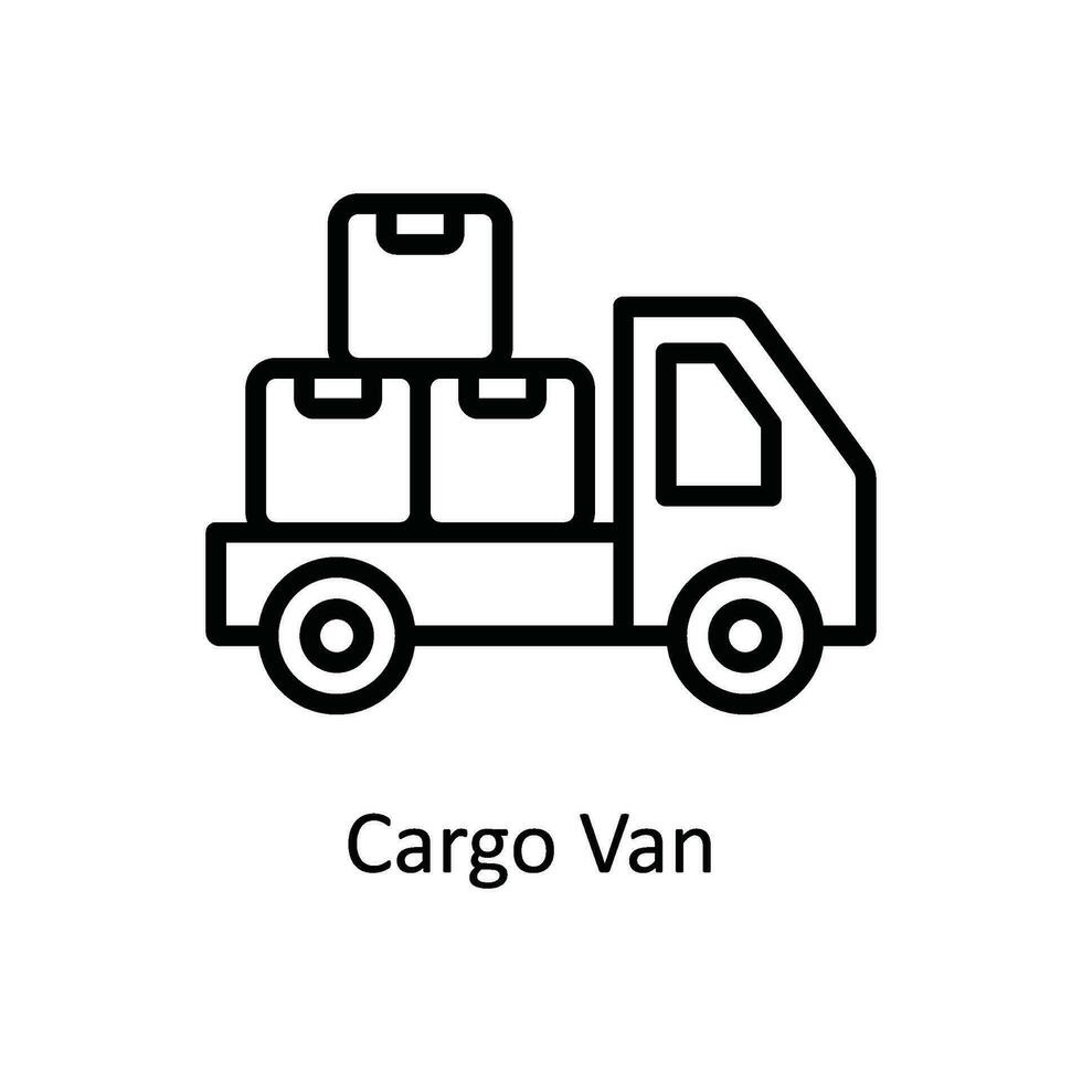 carga camioneta vector contorno icono diseño ilustración. Envío y entrega símbolo en blanco antecedentes eps 10 archivo