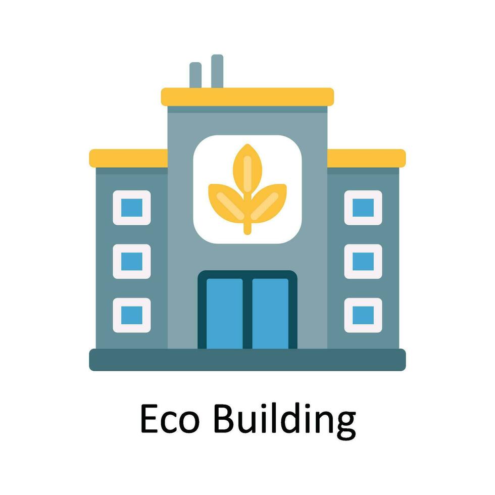 Eco Building Vector Flat Icon Design illustration. Nature and ecology Symbol on White background EPS 10 File