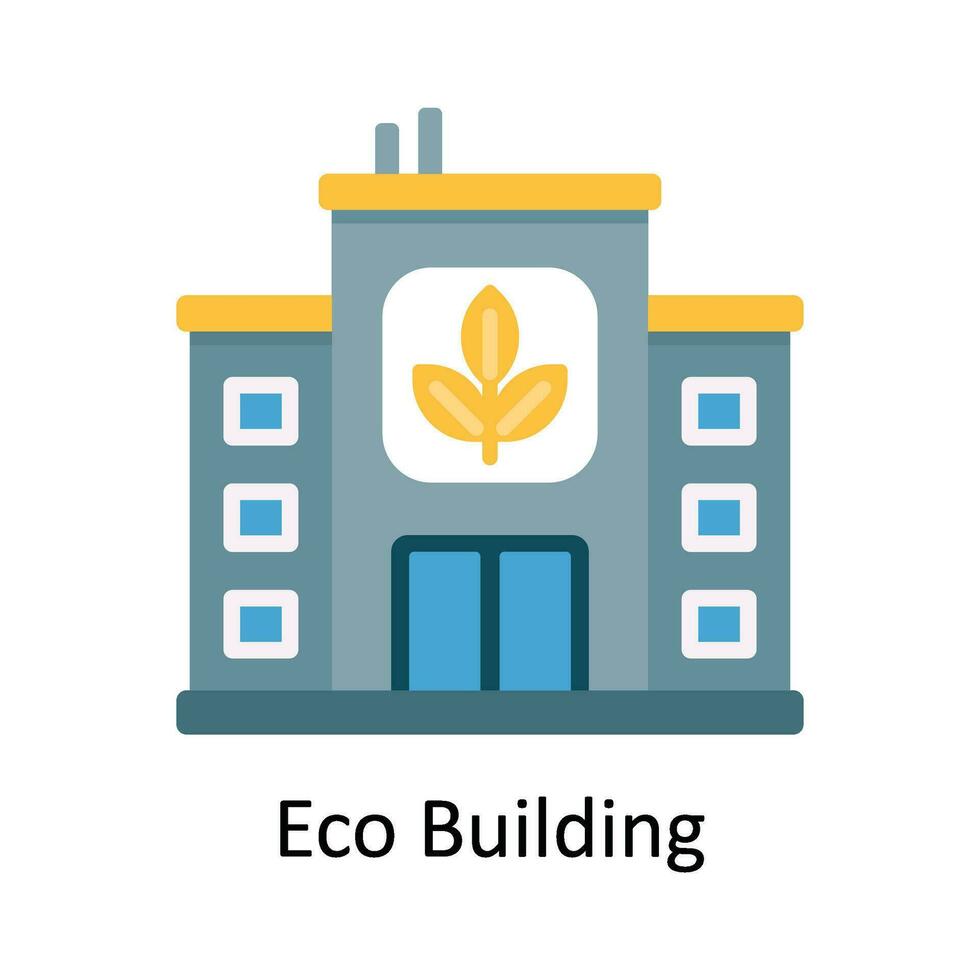 eco edificio vector plano icono diseño ilustración. naturaleza y ecología símbolo en blanco antecedentes eps 10 archivo