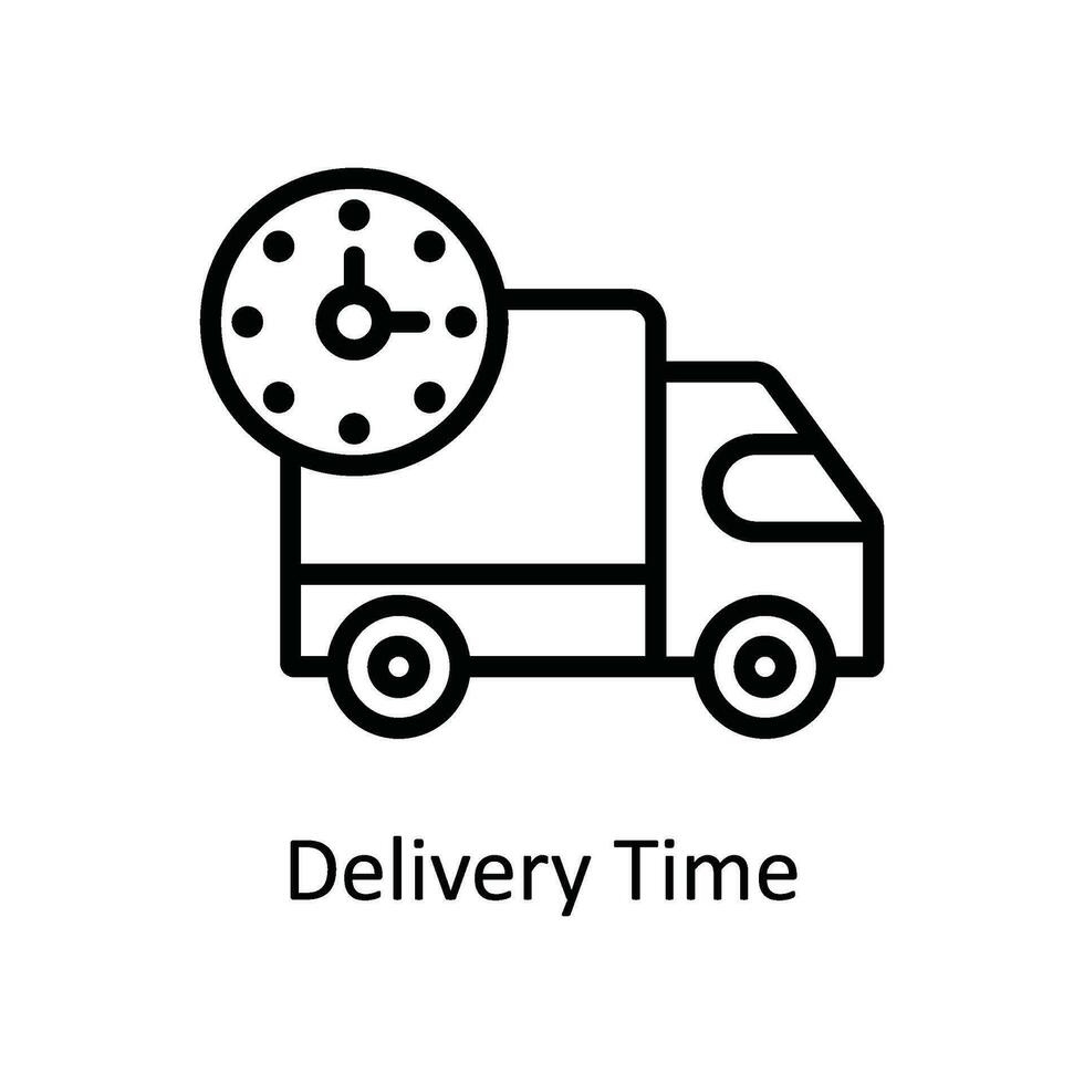 Delivery Time Vector   outline Icon Design illustration. Shipping and delivery Symbol on White background EPS 10 File