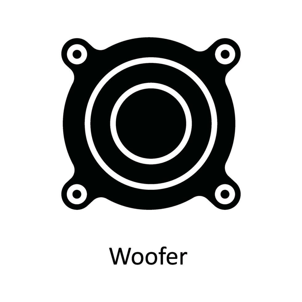 woofer vector sólido icono diseño ilustración. multimedia símbolo en blanco antecedentes eps 10 archivo
