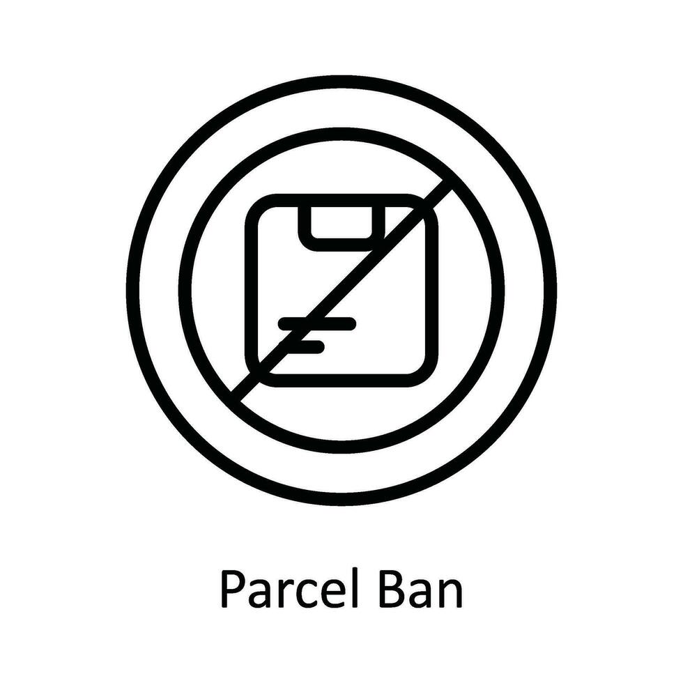 Parcel Ban Vector   outline Icon Design illustration. Shipping and delivery Symbol on White background EPS 10 File