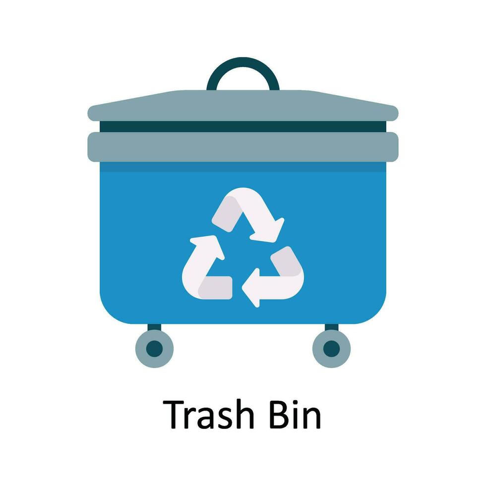 Trash Bin Vector Flat Icon Design illustration. Nature and ecology Symbol on White background EPS 10 File