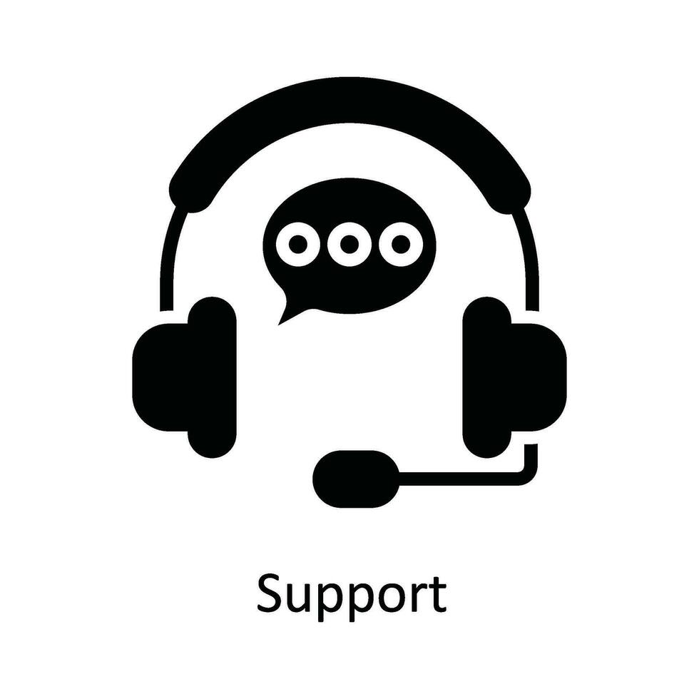 Support Vector  solid Icon Design illustration. Cyber security  Symbol on White background EPS 10 File