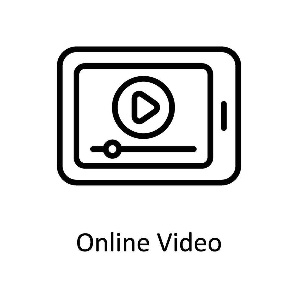 Online Video Vector    outline  Icon Design illustration. Digital Marketing  Symbol on White background EPS 10 File