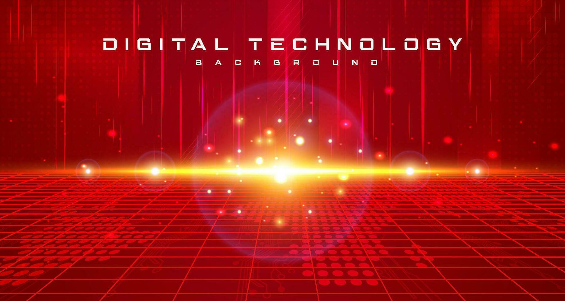 Digital technology futuristic metaverse red background, cyber information, abstract speed connect communication, innovation future meta tech, internet network connection, Ai big data, illustration 3d vector