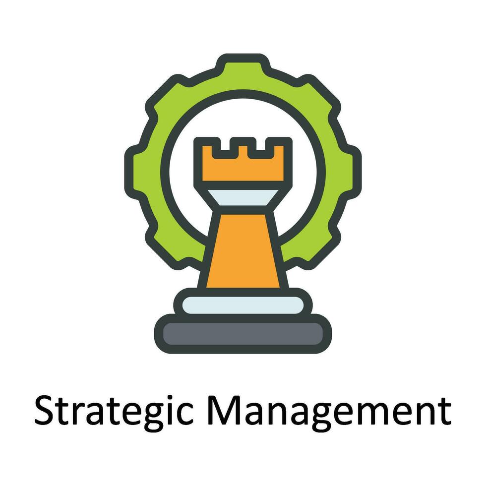 Strategic Management  Vector   Fill outline  Icon Design illustration. Digital Marketing  Symbol on White background EPS 10 File