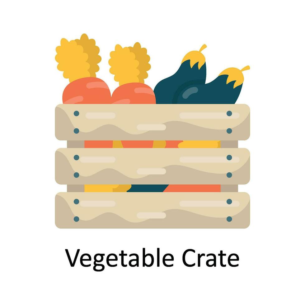 Vegetable Crate Vector Flat Icon Design illustration. Nature and ecology Symbol on White background EPS 10 File