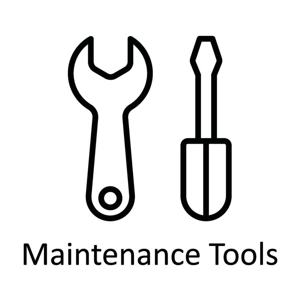 Maintenance Tools Vector   outline Icon Design illustration. Multimedia Symbol on White background EPS 10 File
