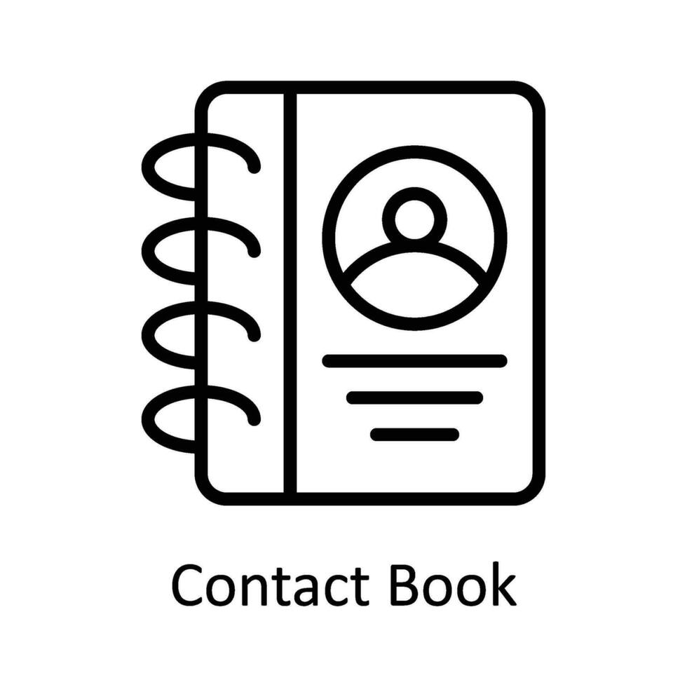 Contact Book Vector    outline  Icon Design illustration. Digital Marketing  Symbol on White background EPS 10 File