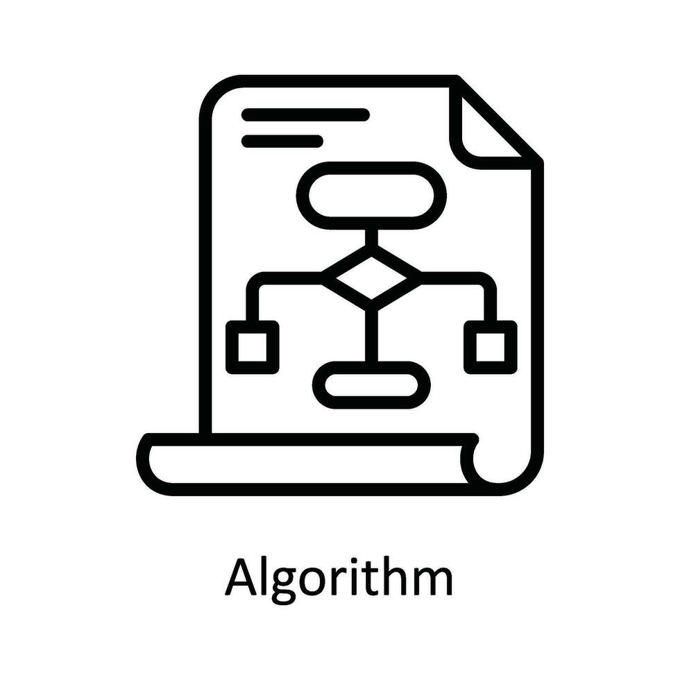 Algorithm  Vector  outline Icon Design illustration. Network and communication Symbol on White background EPS 10 File