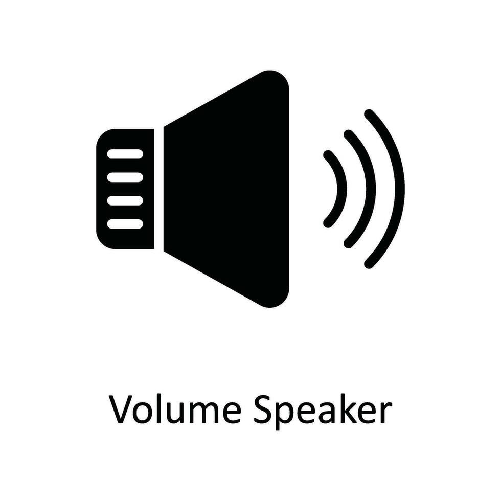 volumen altavoz vector sólido icono diseño ilustración. red y comunicación símbolo en blanco antecedentes eps 10 archivo