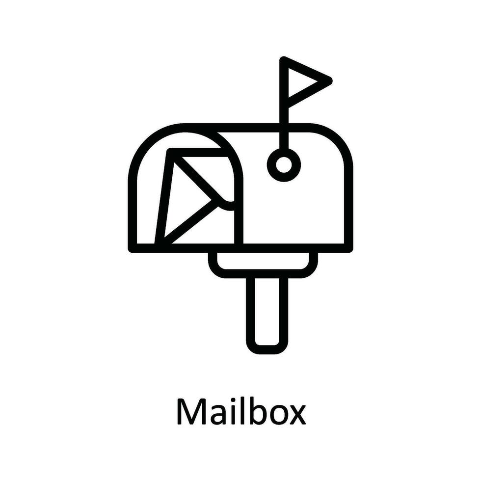 Mailbox  Vector  outline Icon Design illustration. Network and communication Symbol on White background EPS 10 File