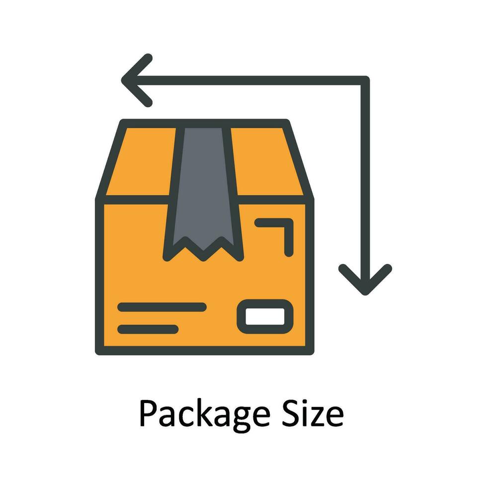 Package Size Vector  Fill outline Icon Design illustration. Shipping and delivery Symbol on White background EPS 10 File